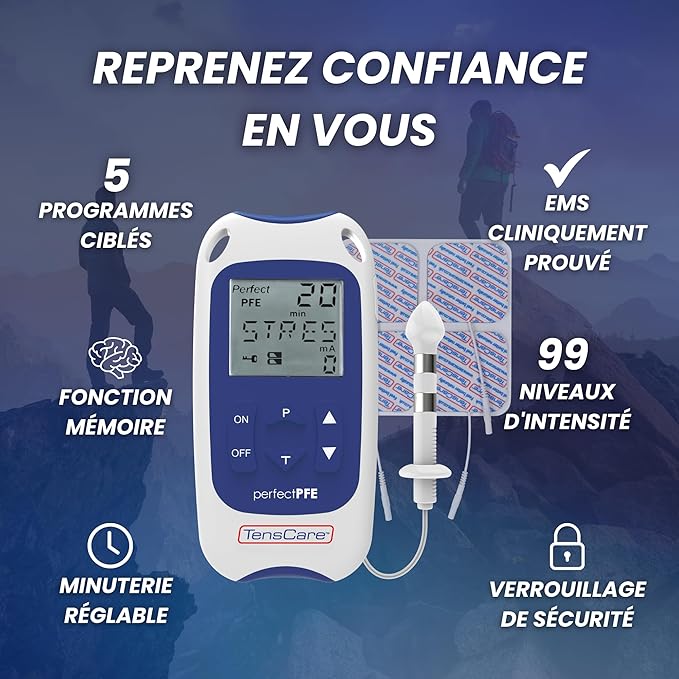 TensCare Perfect PFE pour Homme — vue d'ensemble du dispositif avec les caractéristiques principales