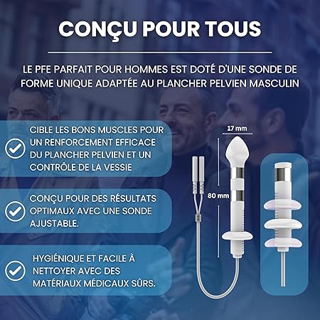 Programmes du Perfect PFE pour Homme — 5 programmes ciblés affichés sur l'écran LCD